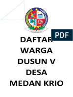 Daftar Warga Dusun V Desa Medan Krio Cover