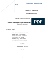 Informe La Salud Mental en Los Habitantes Del Distrito de Trujillo Perú