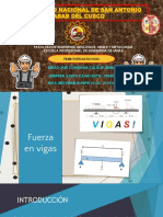 Fuerzas en vigas: diagrama de corte y momento flector