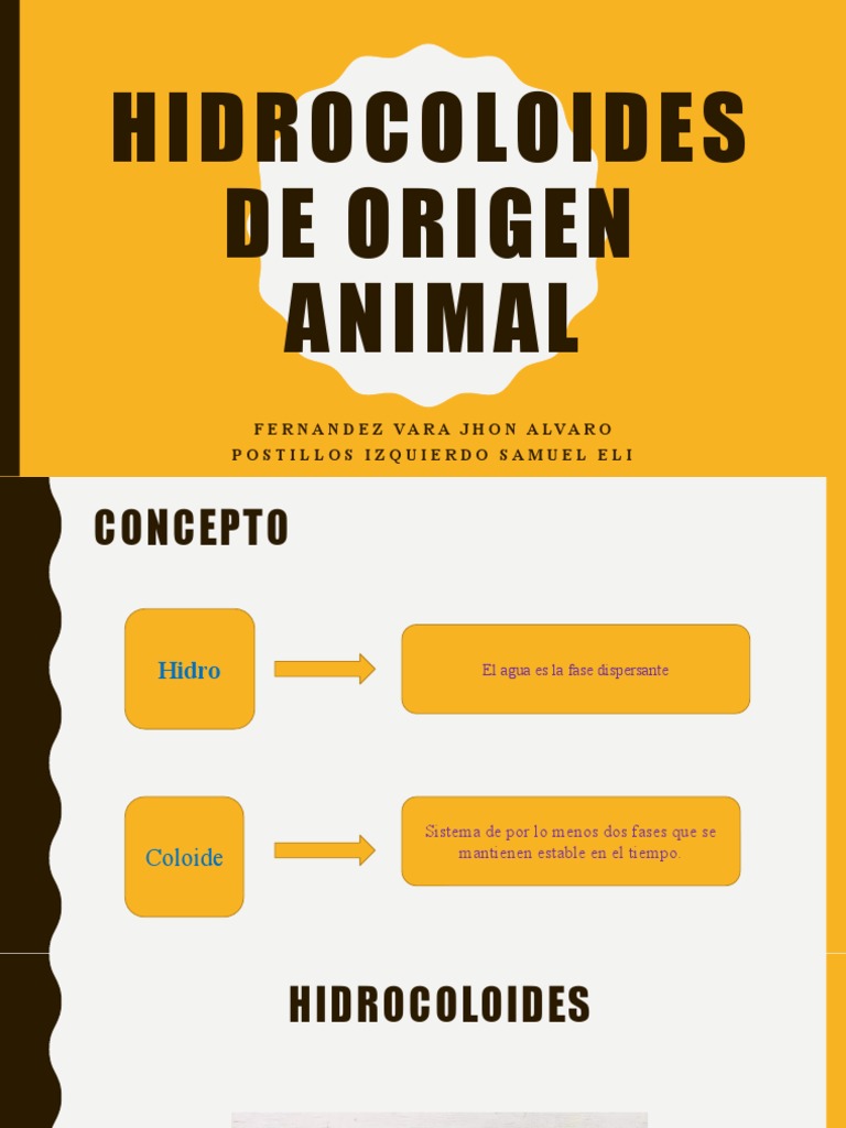 Hidrocoloides de Origen Animal PDF Gelatina Agua