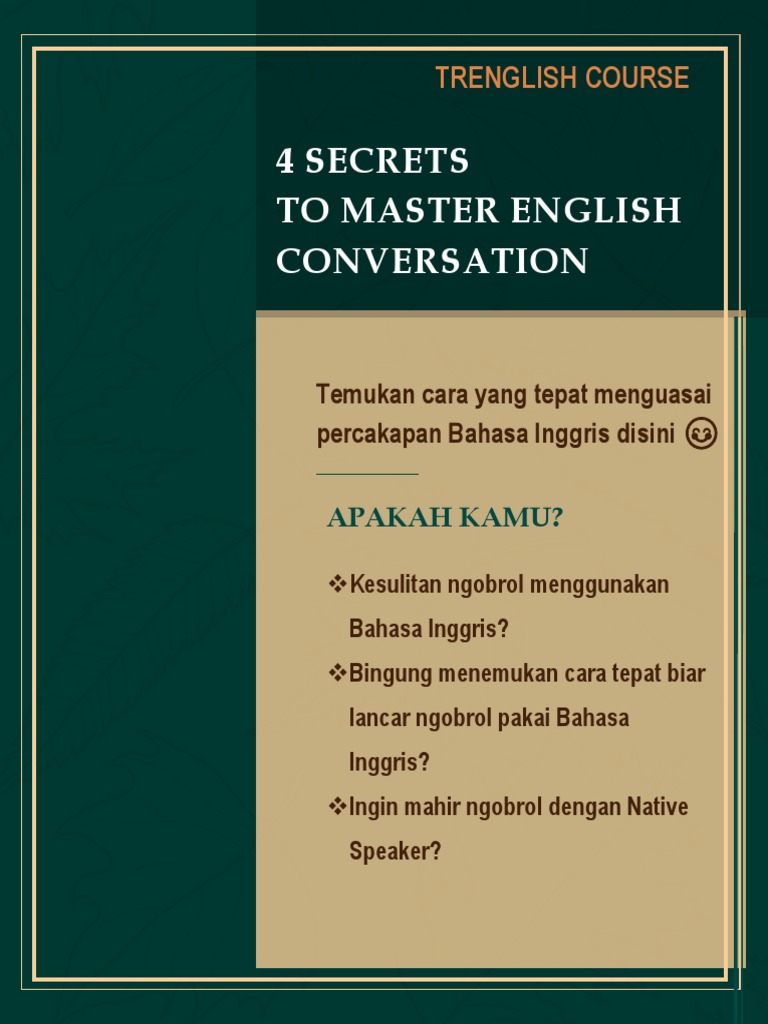 Ebook English Conversation Secrets Pdf