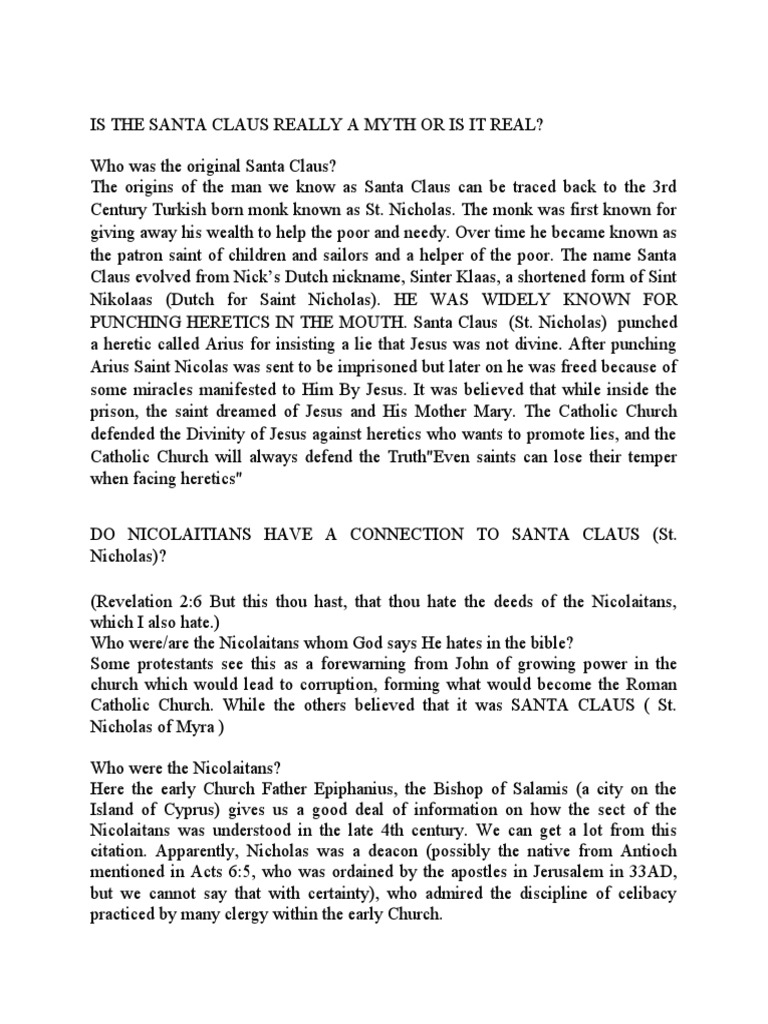 Origins and Myths of Santa Claus | PDF | Santa Claus | Christmas