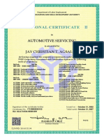Automotive Servicing NC Ii Jay Christian T. Agsalon
