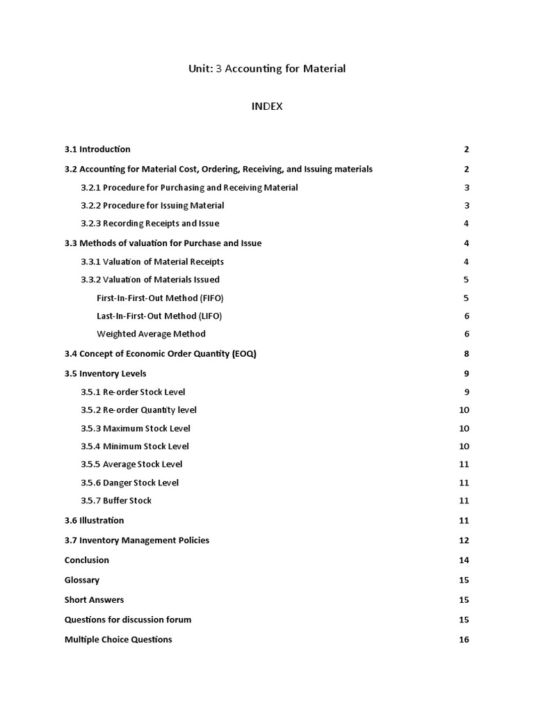 Accounting for Material Costs and Valuation | PDF | Inventory | Debits ...