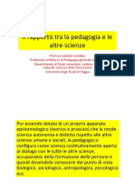 Il Rapporto Tra La Pedagogia e Le Altre Scienze