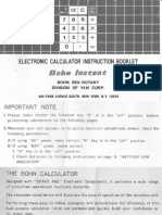 Bohn Instant Electronic Calcualator Manual