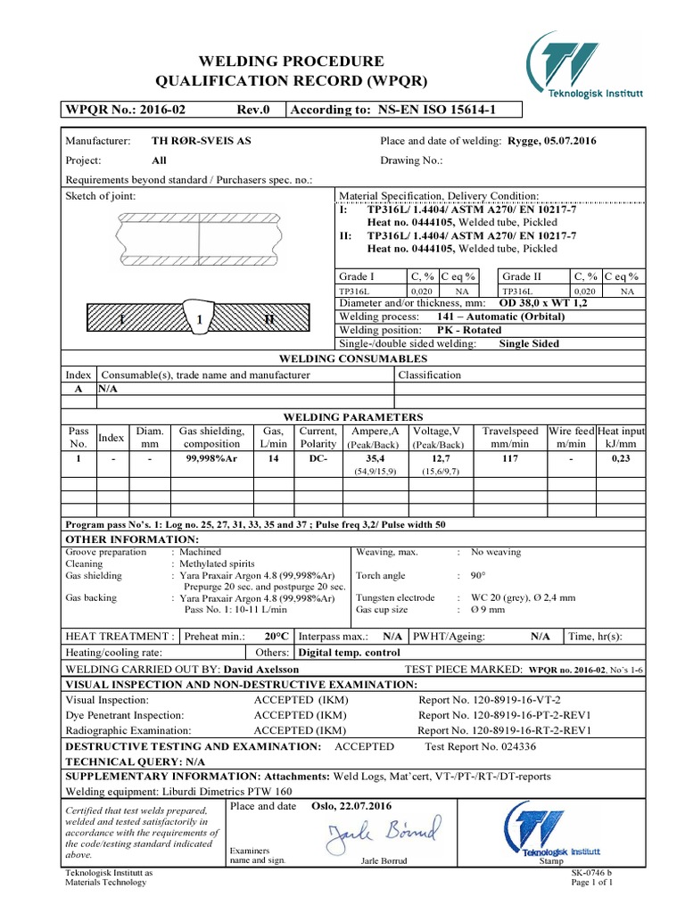 WPQRno.201602 PDF Welding Construction