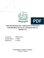 Post Registration Variation Guidelines