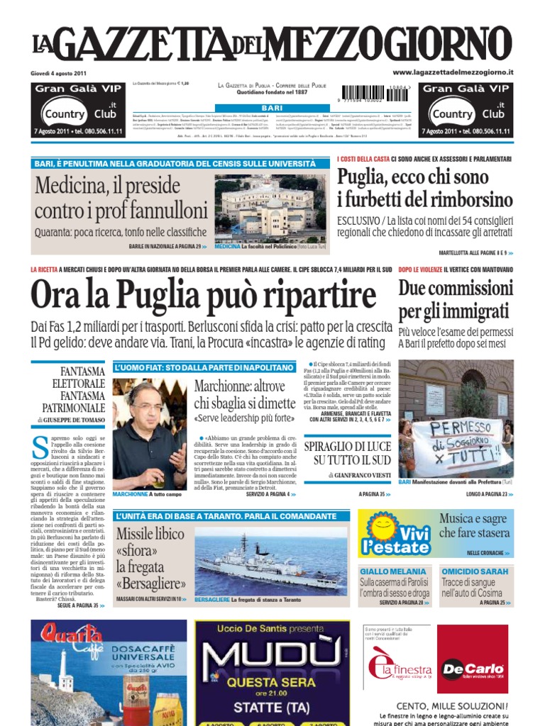 La Gazzetta Del Mezzogiorno 04.08.11