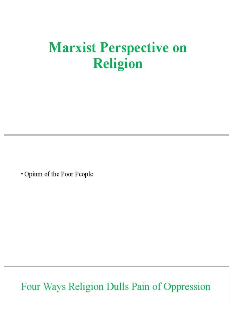 Religion Marxist Perspective PDF