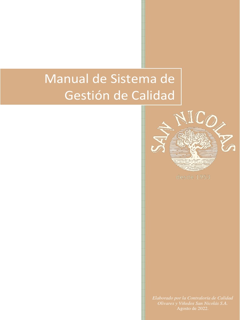 Manual de SGC OSN. | PDF | Calidad (comercial) | Sistema de manejo de ...