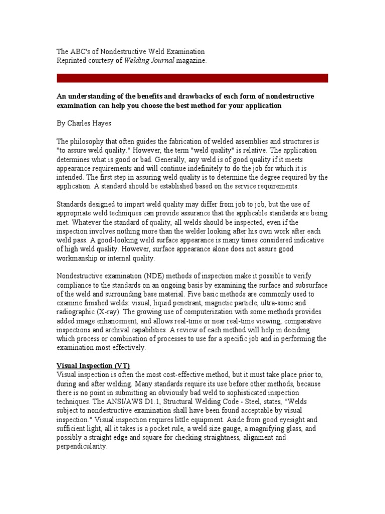 The ABC of NDT | PDF | Radiography | X Ray