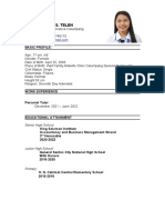 Kyla Telen's Resume - 17 YO Tutor from General Santos City