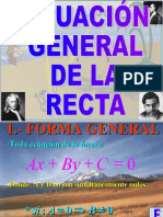 Ecuaciones de rectas generales, pendientes e intersecciones