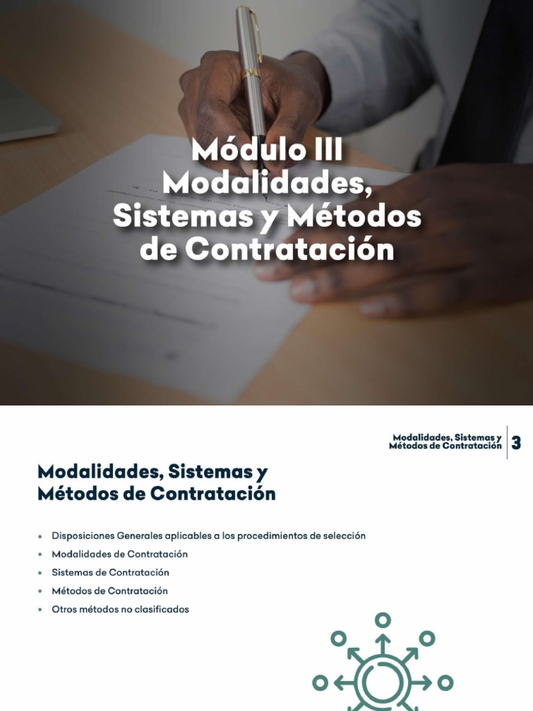 Modulo Iii Modalidades Sistemas Y Métodos De Contratación Pdf