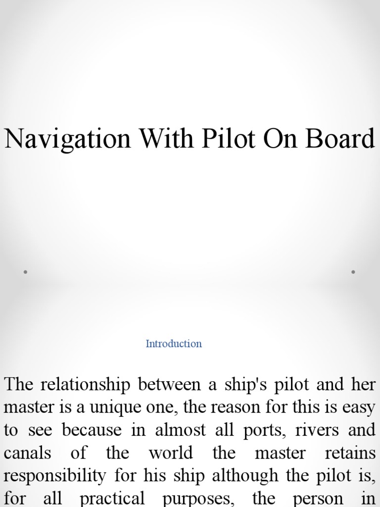 Navigation With Pilot On Board Mod 202210 Pdf Maritime Pilot