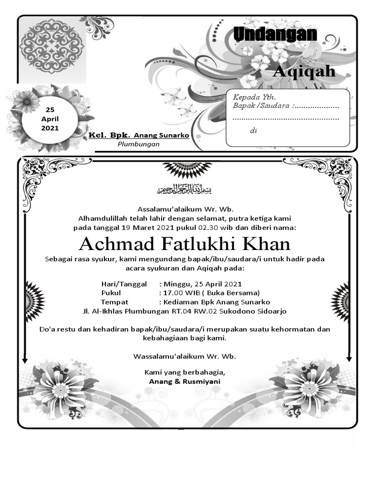 Undangan Aqiqah | PDF