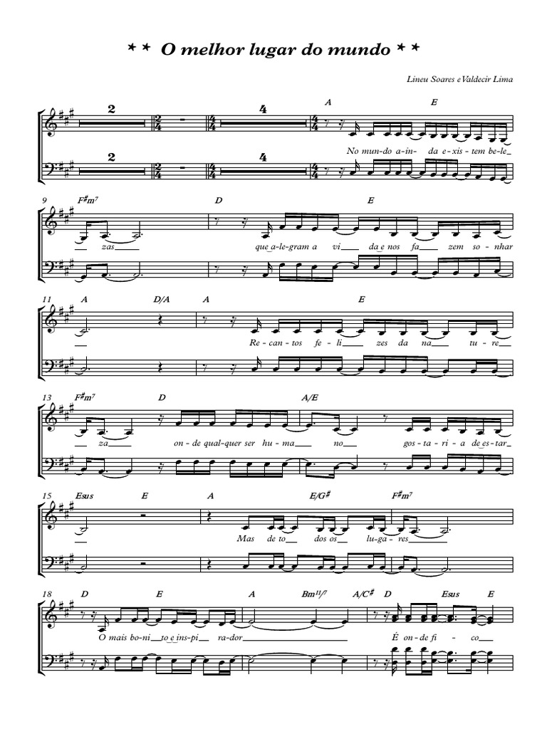 O Melhor Lugar Do Mundo - Partitura Completa | PDF