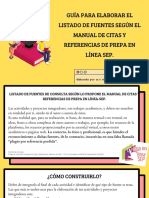 Guía para Elaborar El Listado de Fuentes Según El Manual de Citas y Referencias de PL-SEP