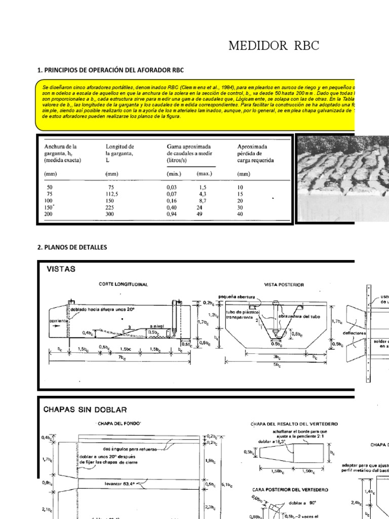 Medidor y Aforador RBC: Guía de Construcción | PDF