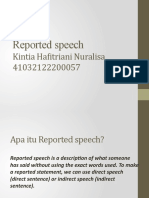 Reported Speach (BEFORE) Kintia Hafitriani Nuralisa