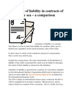 Comparing Limitation of Liability in Sea Carriage Contracts