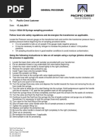 Transformer Oil Sampling Procedure Guide | PDF | Syringe | Equipment
