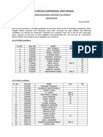 PSC WB Clerkship Exam Selection List