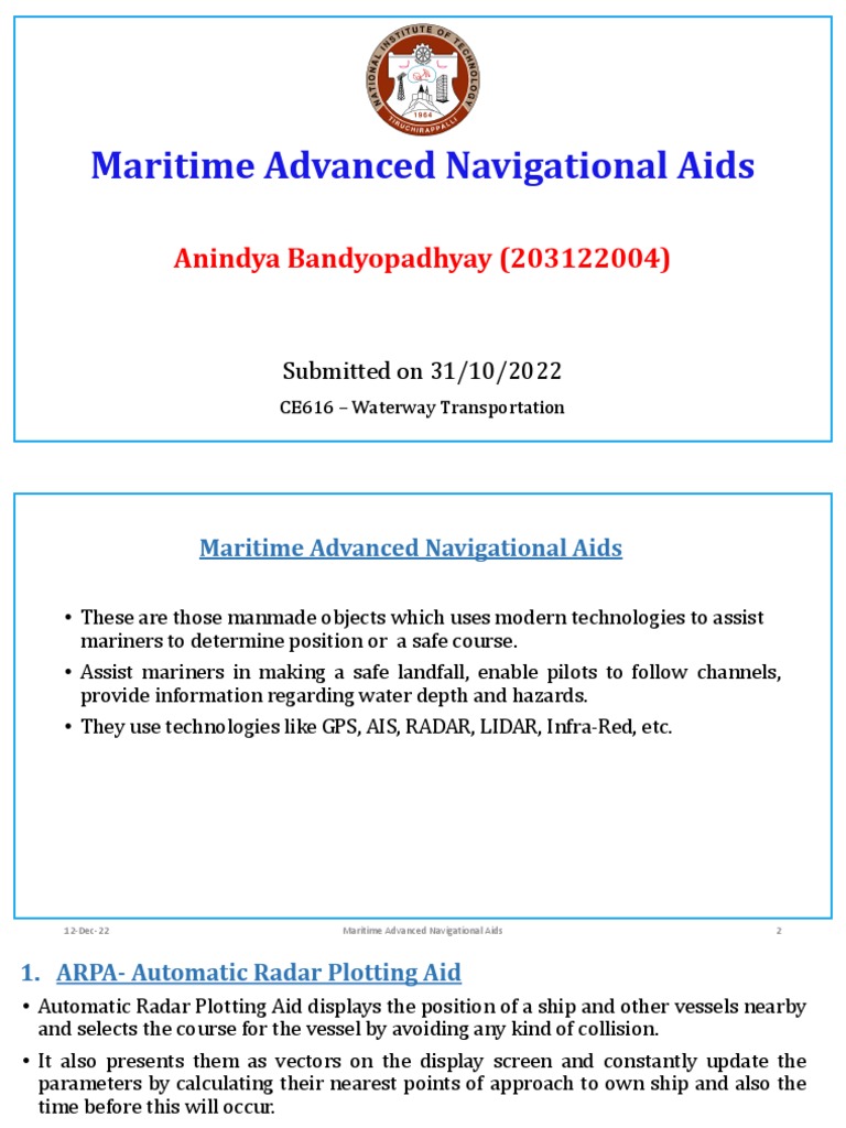 An Overview of Modern Maritime Navigational Aids PDF Radar Ships