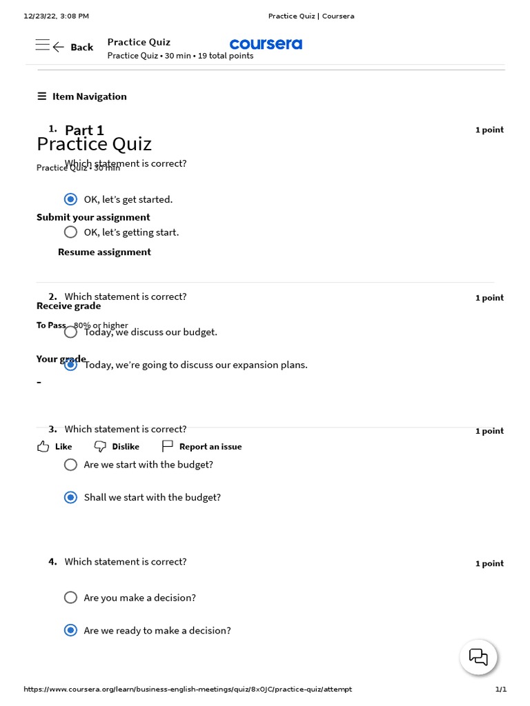 Practice Quiz _ Coursera PDF