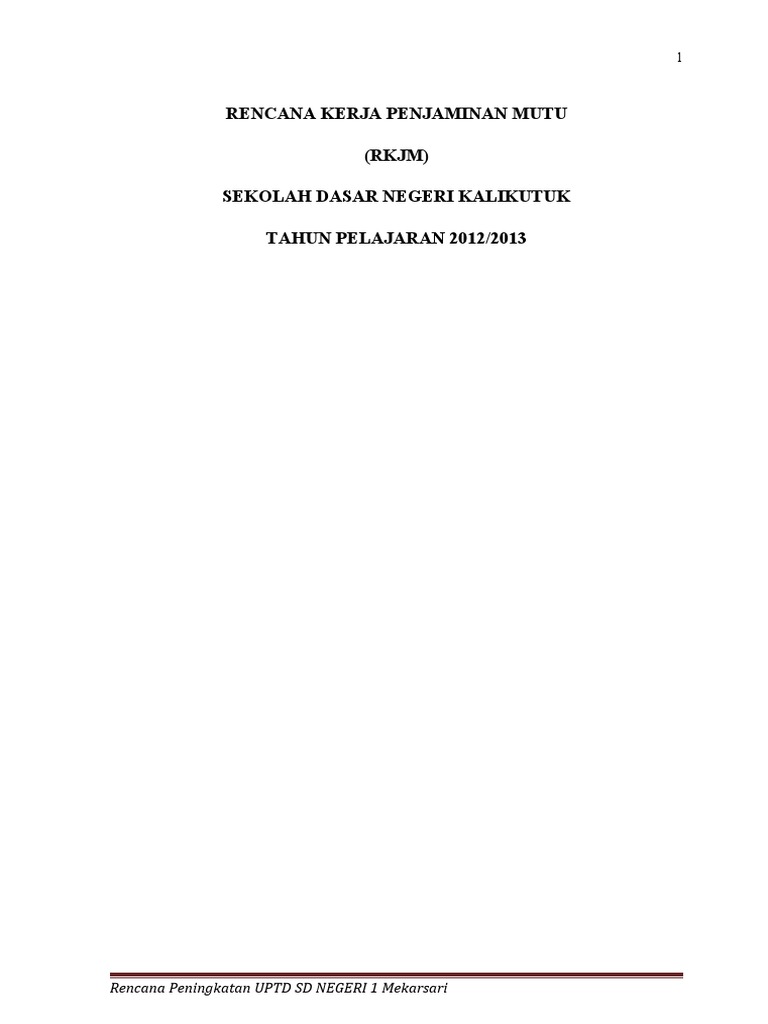 Contoh RKJM SD untuk Peningkatan Mutu | PDF | Karier & Perkembangan