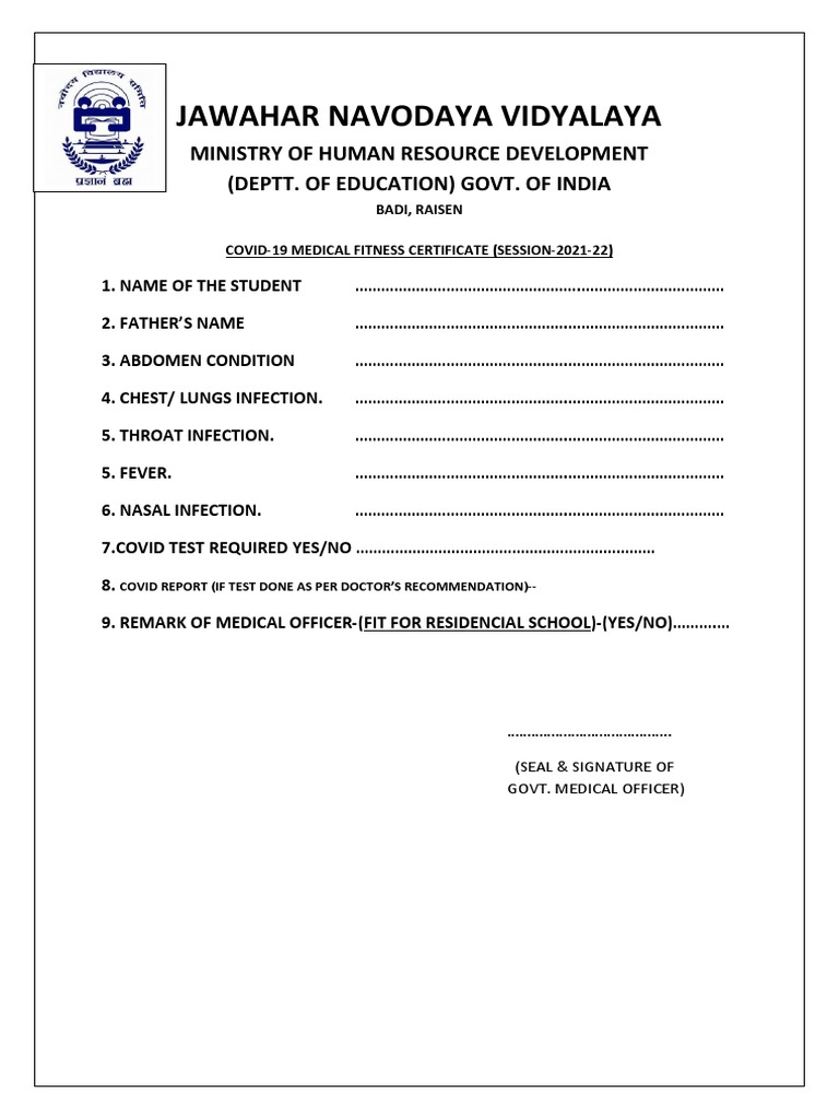 Medical Certificate | PDF