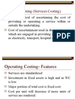 Operating Costing Methods for Service Industries