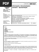 ABNT 6027-Sumario