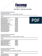 Lista de convocados Vestibular 2011-2