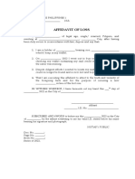 Affidavit of Loss Sample