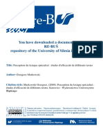 Title:: Perception Du Lexique Spécialisé: Études D'efficacité de Différents Textes