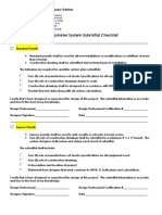 Fire Sprinkler System Submittal Check List