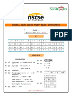 CL - 1 - NSTSE-2023-Paper-487 Key