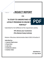 Project Report: "A Study To Understand Coustomer Loyaliy Program in Online Shoppling Portals"