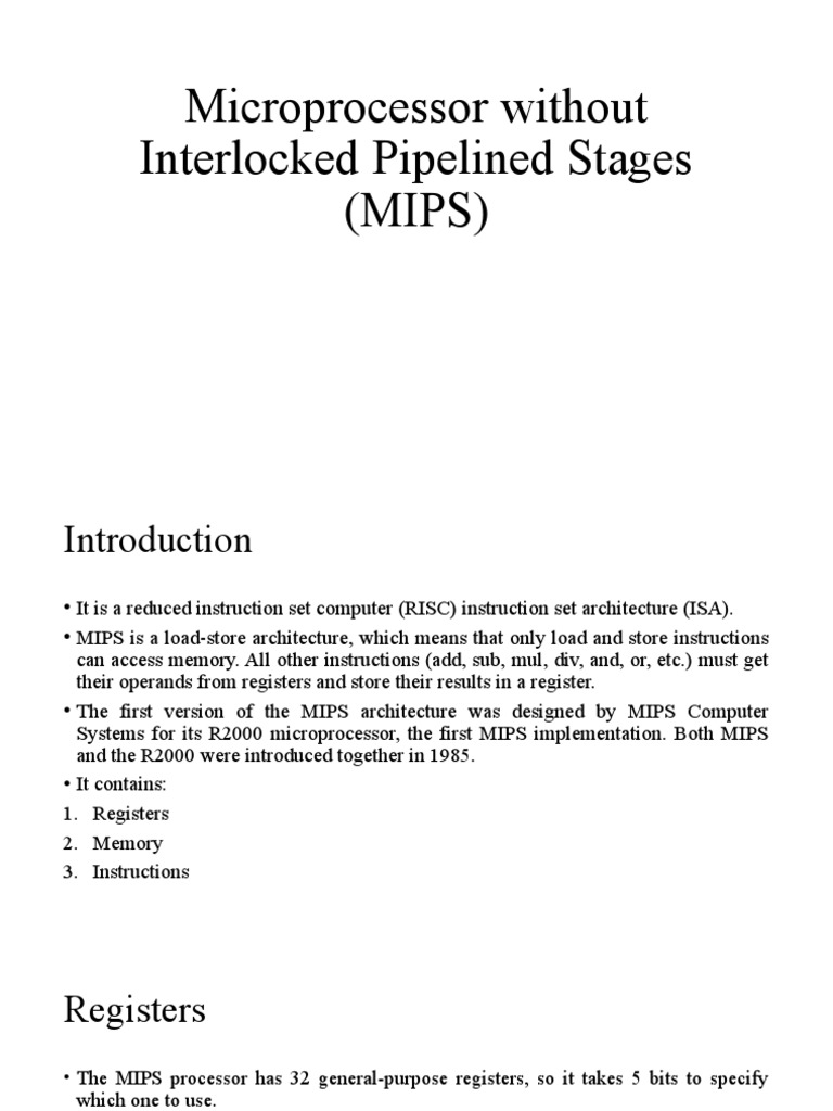 Microprocessor Without Interlocked Pipelined Stages PDF