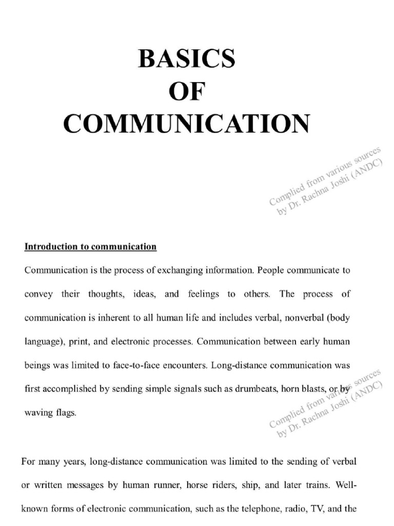 Basics of Communication | PDF