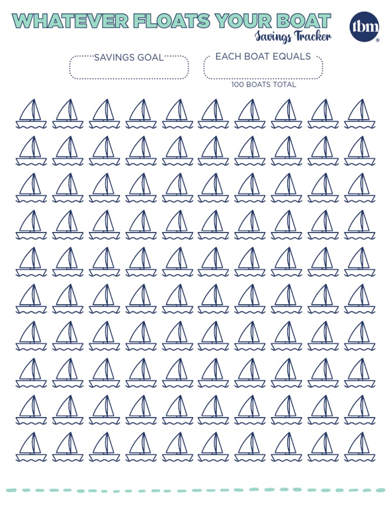 Whatever Floats Your Boat Savings Tracker PDF