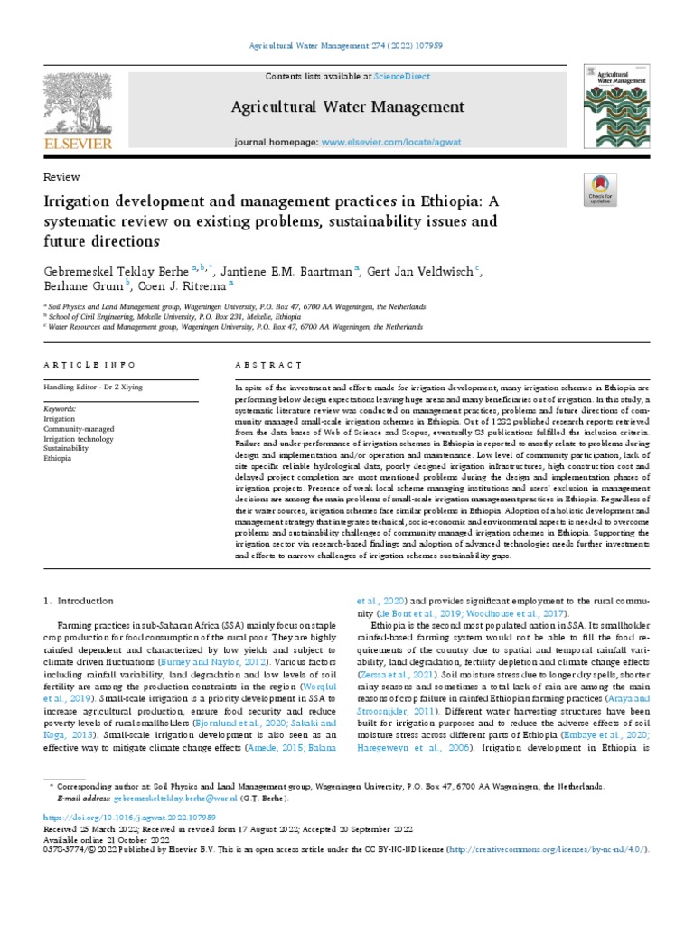 Agricultural Water Management | PDF | Agriculture | Irrigation