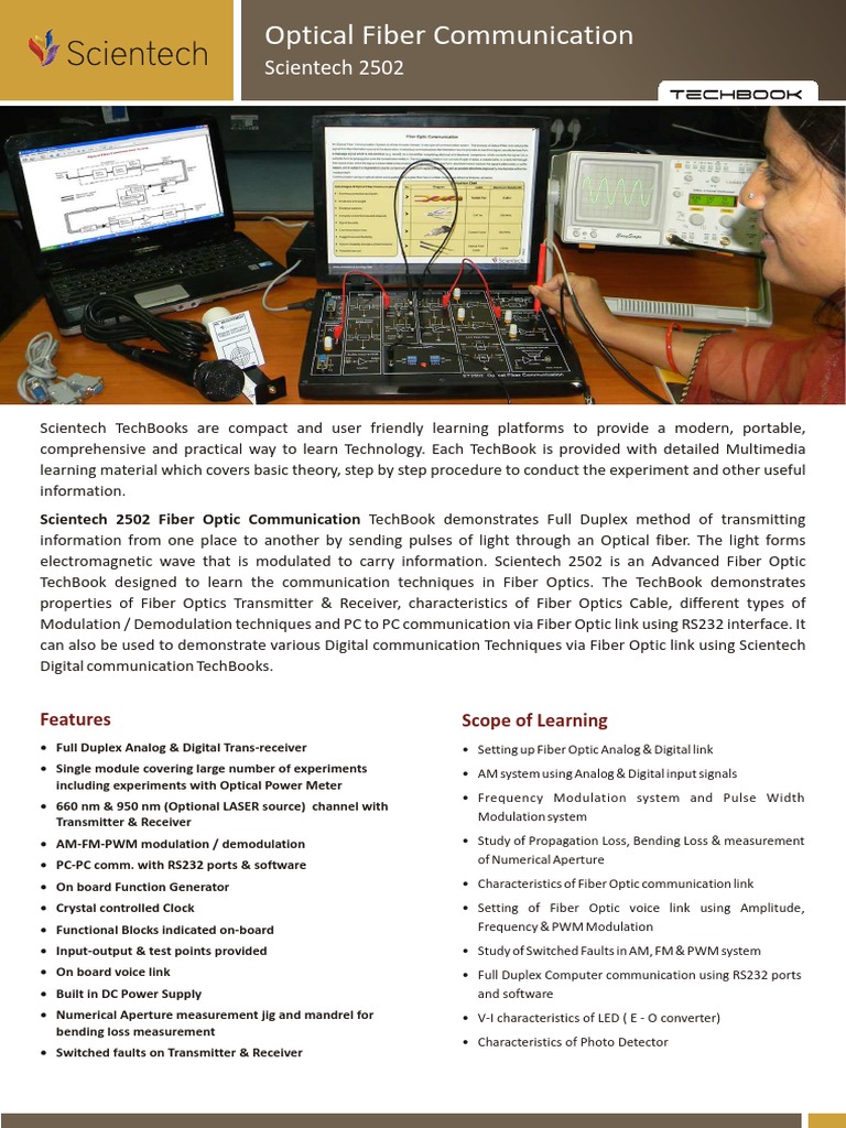 Scientech 2502 | PDF | Optical Fiber | Modulation