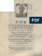 Francisco: Gomez Mvdarra, Ydoñamaria López Aureolisíu Muger, Vezinos de La Villa de Vilkrruviade Ocam