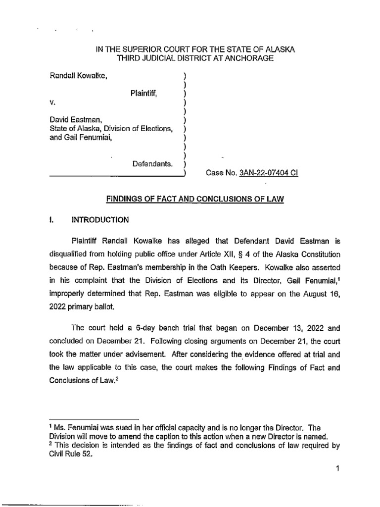 Judge's Ruling On Rep. David Eastman's Eligibility To Hold Public