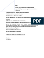 Curso Valoración de Propiedades, Ejercicio Sobre Avalúos