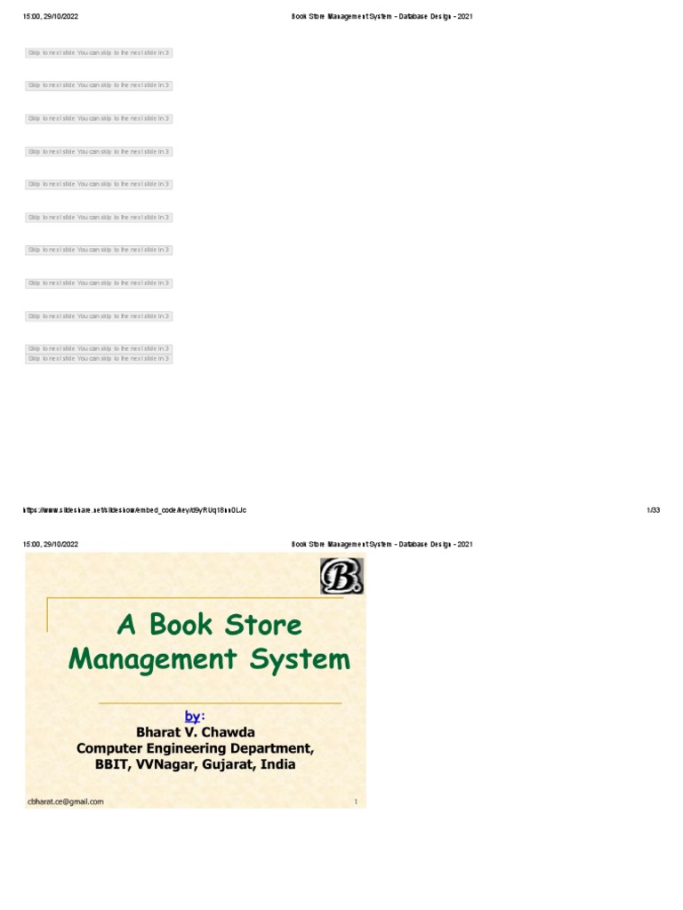 Book Store Management System - Database Design - 2021 | PDF ...