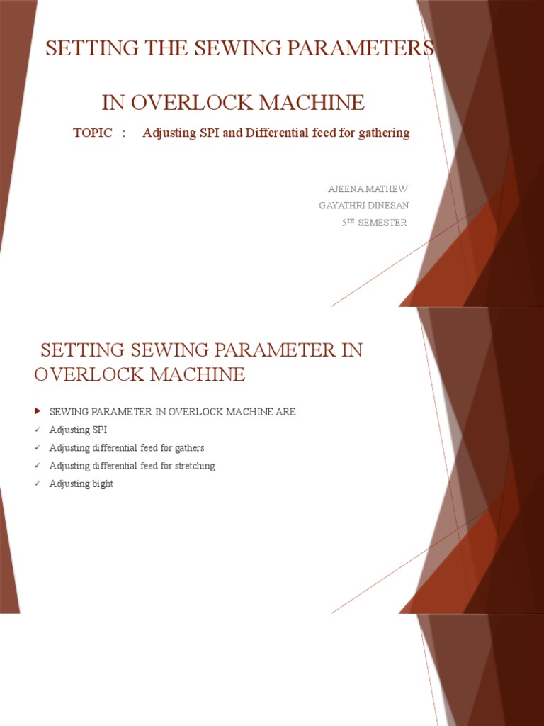 Setting The Sewing Parameters In Overlock Machine Download Free Pdf